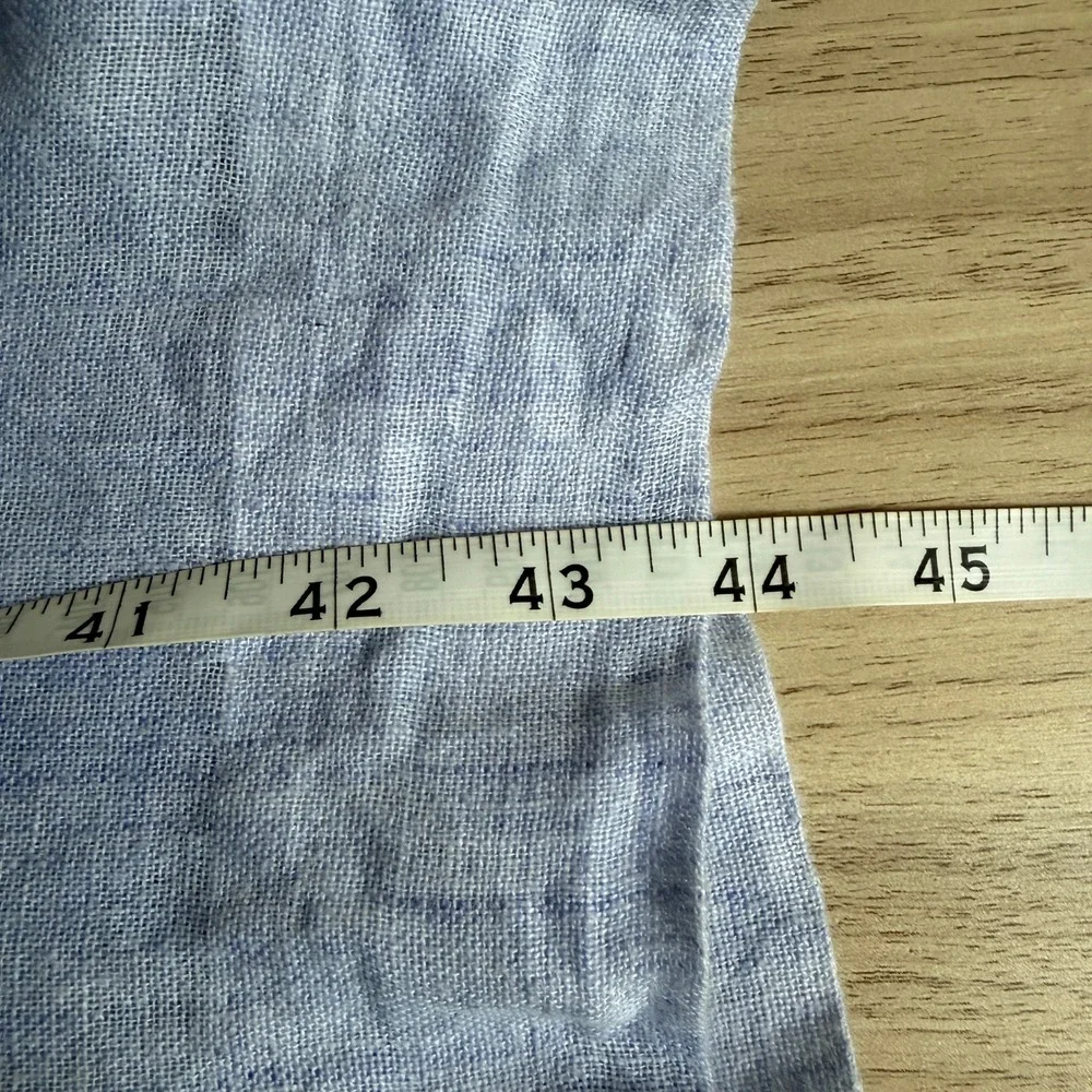 Eileen Fisher Women's Summer Dress Petite Linen Shift Semi Sheer Light Blue - Picture 9 of 9